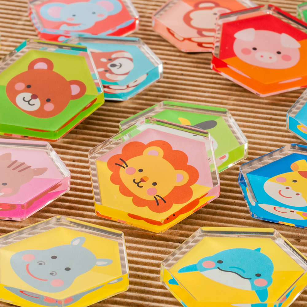 アクリルマグネット 六角形タイプ W34×H40mm