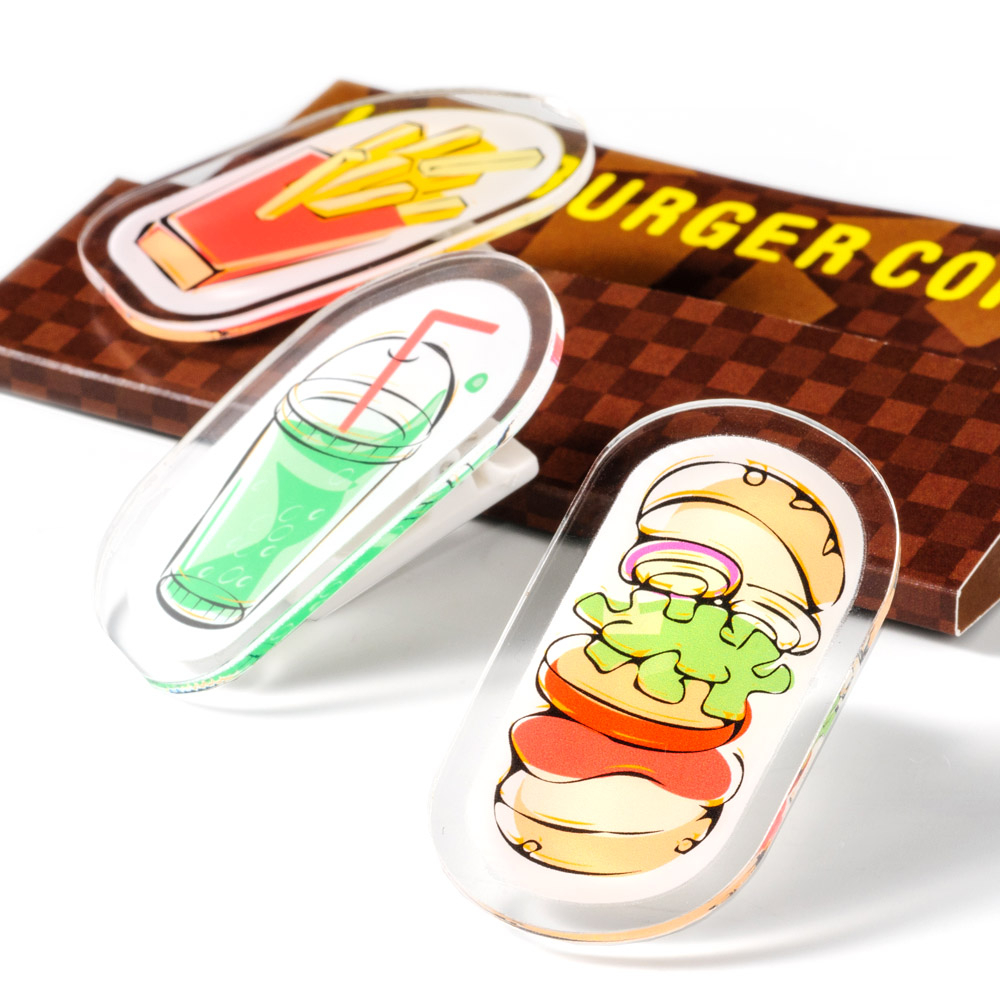 台紙付アクリルクリップ オリジナル形状（印刷３個タイプ）W30×H50mm以内